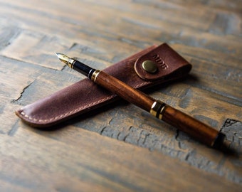 hand writing paper for sale Rosewood Fountain Pen-Hand Turned Personalized Writing-Journal-Poet-Diary-Planner-Custom-Monogram Leather Sleeve-Gift for Him-Graduation