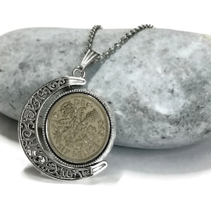 Reversible Double Sixpence Necklace - (choice of year up to 1967) / Mothers Day / Wedding / Bride / Birthday / Anniversary