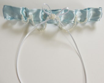 Blue Bridal Gater with Beading