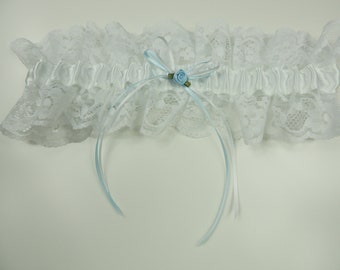 White Bridal Gater with Lace Edging