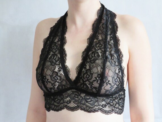 halter neck lace bralette