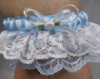 Blue and White Bridal Garter