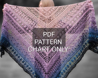 Blue Violet PATTERN, Crochet shawl pattern, Womens shawl pattern, Crochet wrap, Crochet patterns for women, Triangular shawl, PDF pattern