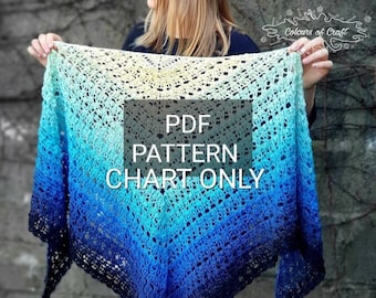 Lumos PATTERN, Crochet shawl pattern, Womens shawl pattern, Crochet wrap, Crochet patterns for women, Triangular shawl, PDF pattern