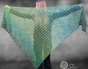 Knitted shawl handmade. Cotton ombre shawl. All season shawl for woman. Perfect gift