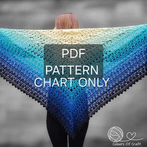 LumosPATROON, gehaakte sjaalpatroon, damessjaalpatroon, gehaakte omslagdoek, haakpatronen voor vrouwen, driehoekige sjaal, pdf-patroon