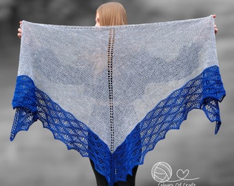 Knitted shawl handmade. Wool ombre shawl. All season shawl for woman. Perfect gift