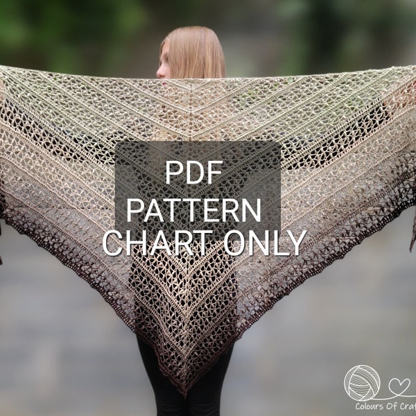 Cornwall Dream PATTERN, Crochet shawl pattern, Womens shawl pattern, Crochet wrap, Crochet patterns for women, Triangular shawl, PDF pattern