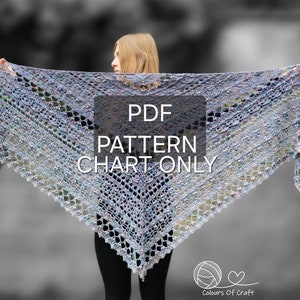 PATTERN Shadow Night, Modèle châle au crochet, Modèle châle femme, Écharpe au crochet, Modèles crochet pour femme, Châle triangulaire et Modèle PDF