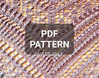 Luna Pearls PATTERN, Crochet shawl pattern, Womens shawl pattern, Crochet wrap, Crochet patterns for women, Triangular shawl, PDF pattern