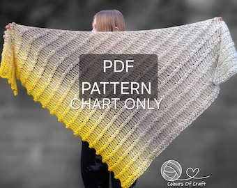 Puff Patches PATTERN, Crochet shawl pattern, Womens shawl pattern, Crochet wrap, Crochet patterns for women, Triangular shawl, PDF pattern