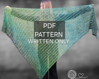 Bamboo Forest PATTERN, Knitted shawl pattern, Womens shawl pattern, Knitted wrap, Knitted patterns for women, Triangular shawl, PDF pattern