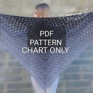 Mirage PATTERN, Crochet shawl pattern, Womens shawl pattern, Crochet wrap, Crochet patterns for women, Triangular shawl, PDF pattern