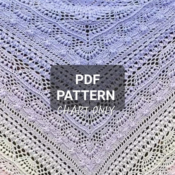 J'adore PATTERN, Patron de châle au crochet, Modèle de châle pour femme, Écharpe au crochet, Modèles au crochet pour femme, Châle triangulaire et Modèle PDF