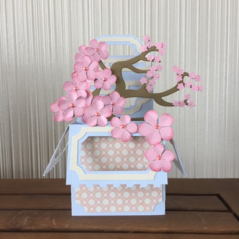 Asian Inspired Cherry Blossoms Spring Box Card