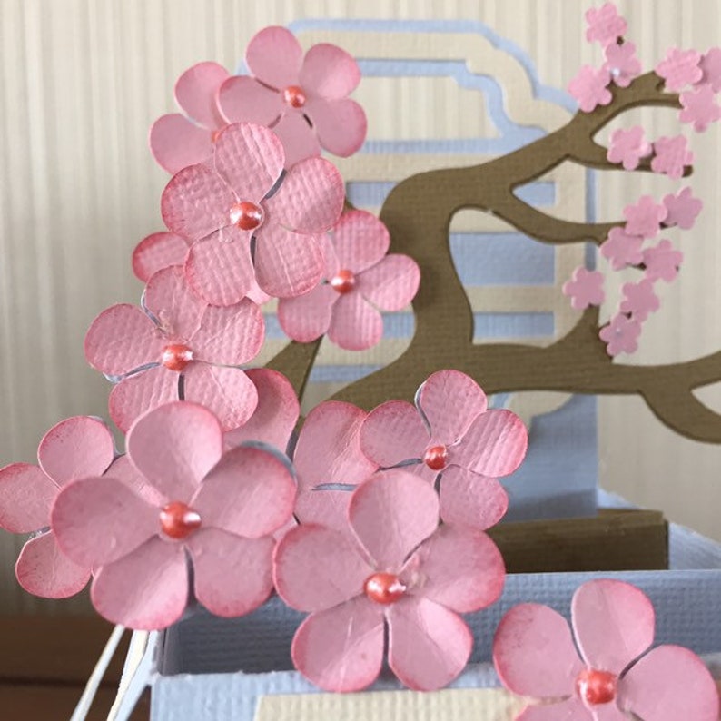 Asian Inspired Cherry Blossoms Spring Box Card