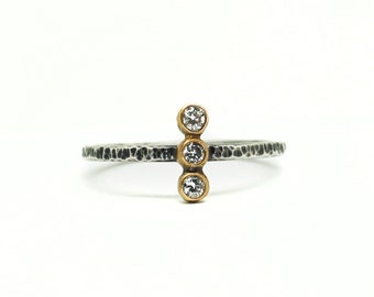 3-Diamond Stacker Ring