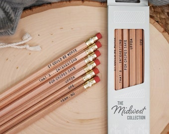 The Midwest Collection Pencil Set, Uffda, For Cripes Sake, It Could Be Worse, Yeah No, That's Interesting, Ope, Midwest Gift, Minnesota Gift