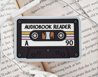 Audiobook Cassette Tape Sticker, Waterproof Sticker, Bookish Merch, Book Gift, Reading Sticker, Book Lover Gift, E-reader Decal