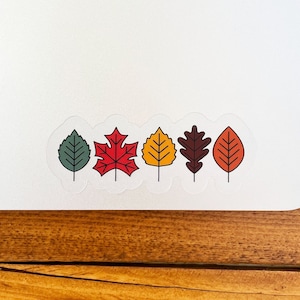 Fall Leaves Clear Sticker, I Love Fall Most Of All, Leaf Peeping, Nature Gift, Outdoor Gift, Water Bottle Sticker, Laptop Sticker