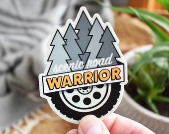 Scenic Road Warrior Sticker, Bike Sticker, Van Life Sticker, Water Bottle Sticker, Road Warrior, Road Trip Gift, ATV Sticker, Bumper Sticker