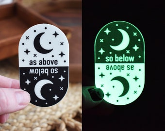 As Above So Below Glow In The Dark Sticker, Witchy Sticker, Halloween Sticker, Fall Sticker