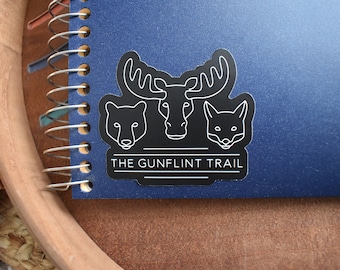 The Gunflint Trail Sticker, Minnesota Sticker, Minnesota Gift, North Shore Sticker, North Shore Gift, Mose, Fox, Bear, BWCA Sticker, Nature