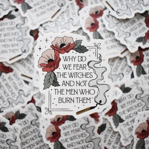 Fear The Witches Sticker, Waterproof Sticker, Whimsigoth Sticker, Witchy Sticker, Halloween Sticker, Election Sticker, Feminist Sticker immagine 3