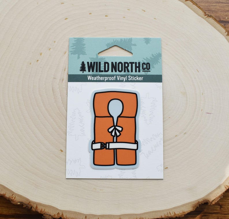 Life Jacket Sticker, Vintage Life Vest, Canoe Sticker, Boat Sticker ...