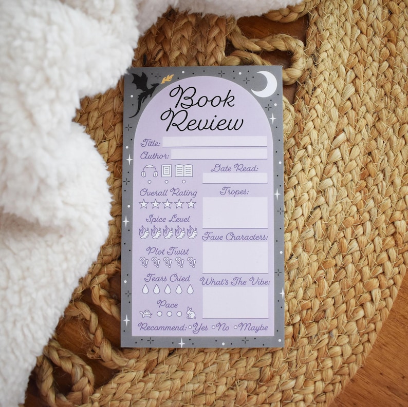 Book Review Notepad - Dragon, Fantasy Reader, Bookish Journal, Reading ...