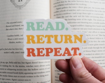Read Return Repeat Sticker, Library Sticker, Bookish Gift, Book Sticker, Book Lover Gift, Librarian Gift, Reading Sticker, Teacher Gift