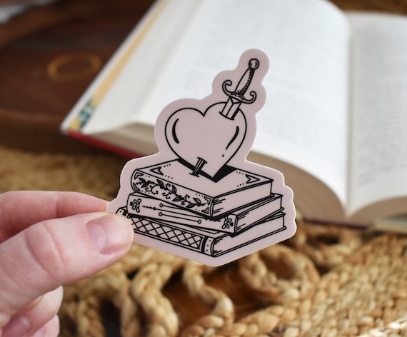 Romantasy Sticker, Romance Sticker, Book Sticker Smut, Heart Sticker, Romance Tropes, Romance Reader, Romance Books, Dark Fantasy Sticker