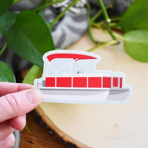 Pegatina para pontón, Barco pontón, Capitán de pontón, Calcomanía para pontón, Pegatina para hielera, Pegatina para botella de agua, Vida en el lago, Ambiente lacustre, Regalo para cabaña