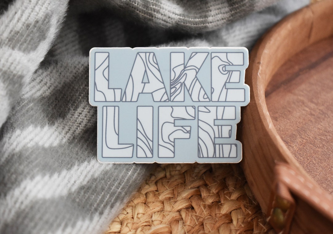 Lake Shape Sticker Lake Life Sticker, Lake Map Sticker, Lake Map, Cooler Sticker, Cooler ...