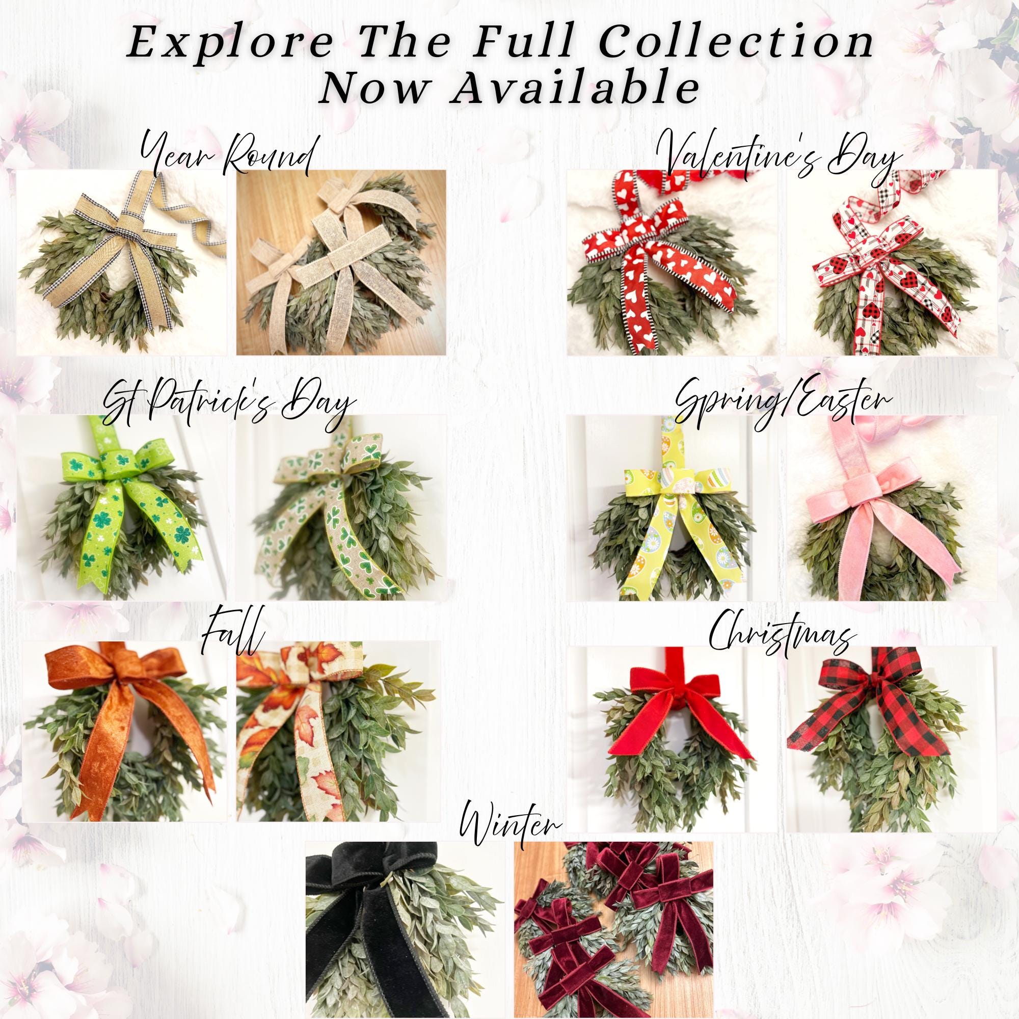 Rustic Mini Wreath Mini Christmas Wreath | Small Cascading Holiday Greenery Wreaths ...