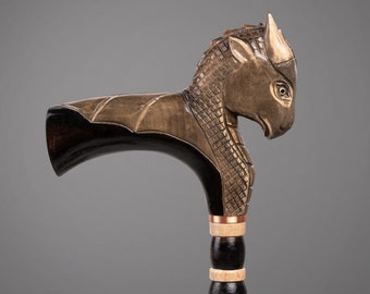 Dragon Handle Walking Cane Wooden Hand Carved Crafted Walking Stick, Handmade Exclusive Fashionable Cane, Unique Design Carving Stick Fancy