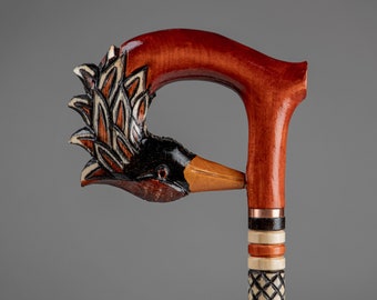 Phoenix Cane Walking Stick Wooden carved Hand Head Walking Cane Old People, Unique canes, Carved canes Cane for Men and Women Stylish