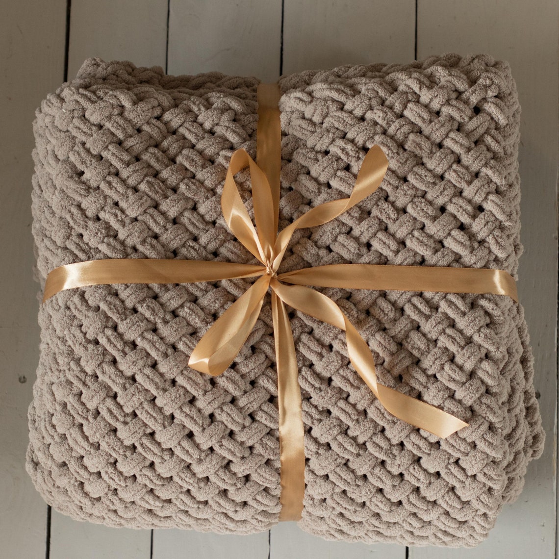 Chenille Blanket Chunky Knit Blanket Knit Chenille Blanket Etsy