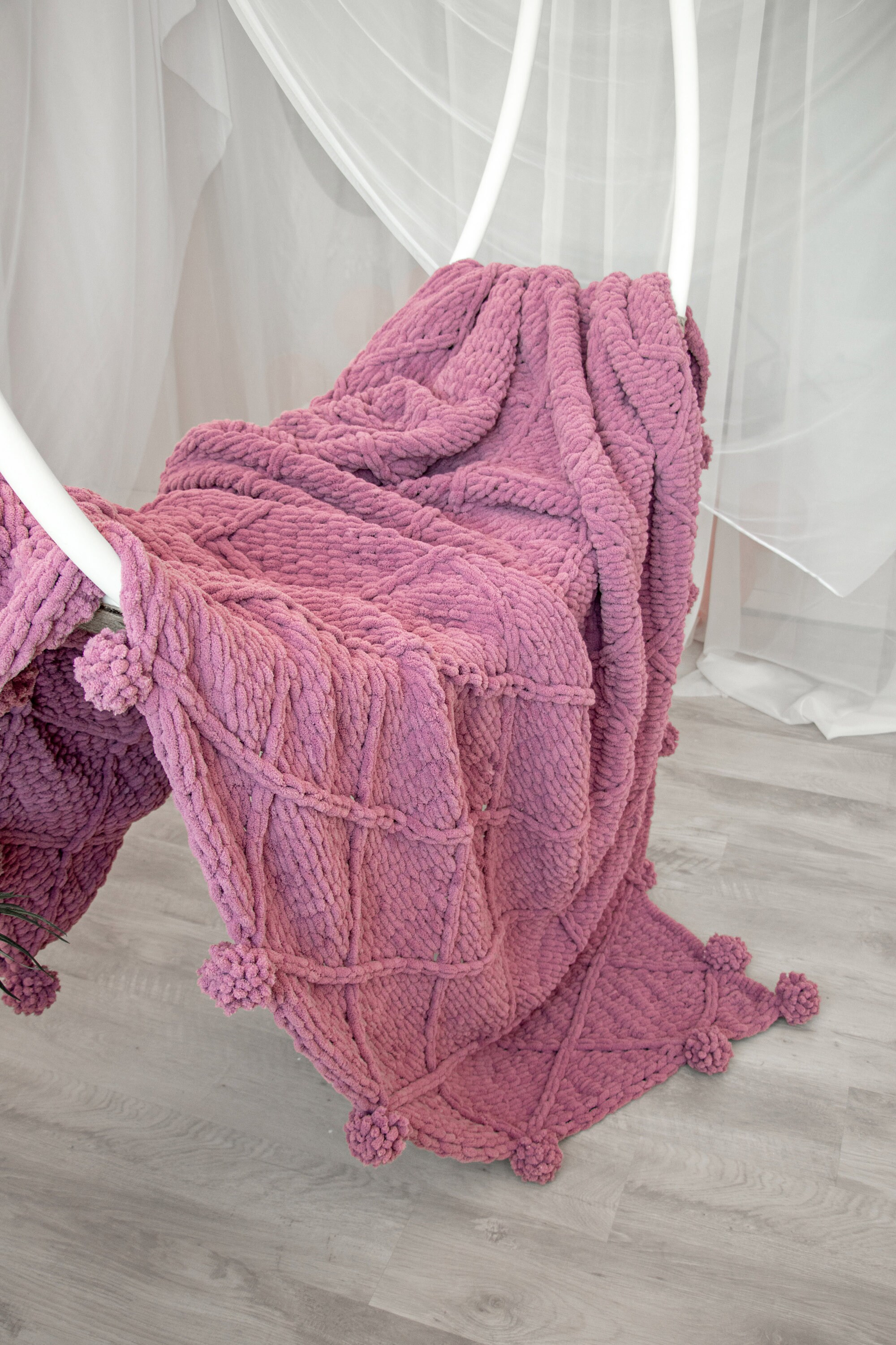 Pink Trow Blanket Super Soft Chunky Knit Throw Blanket Cozy Etsy