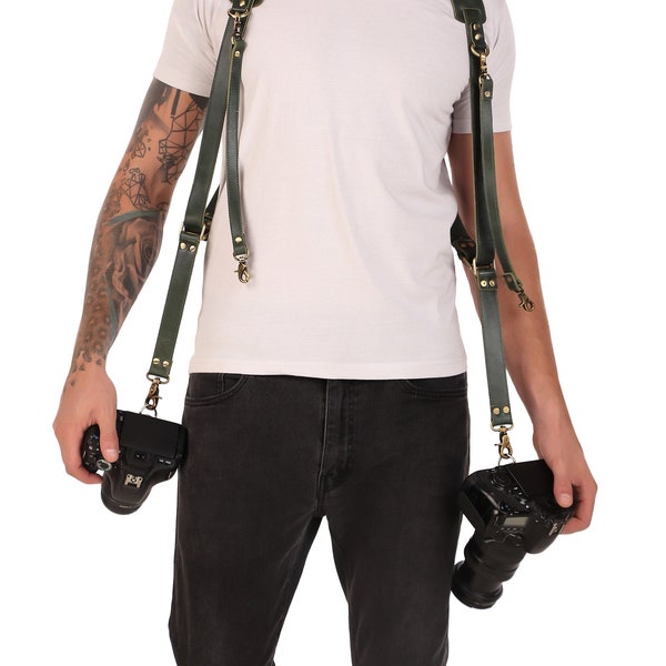 Carry Comfort: Dual Leather Camera Strap for Stylish Shooters Personalized Camera Harnesses for Multicamera Strap, Explore Camera Strap