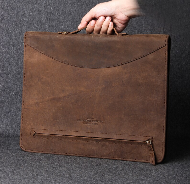 Leather Portfolio Handle Leather Handle on Folder for Holding Etsy