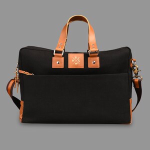 Leather Canvas Bag Messenger Bag Stylish 13”,14”,15”,16inch Laptop Bag  Aesthetic Travel Weekend Bag Gift for Him