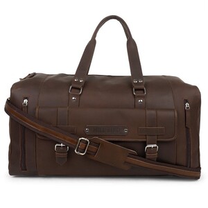 Personalisierte Canvas-Leder-Reise-Wochenend-Handgepäcktasche, Weekender-Übernachttasche mit Schuhfach für Männer und Frauen Bild 1