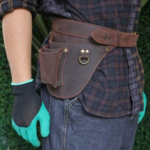 Leather Gift for garden Tool Belt Personalized florist Tool Belt Leather Gardening Belt Tool Bag Belt Farmer Tool Belt Pouch