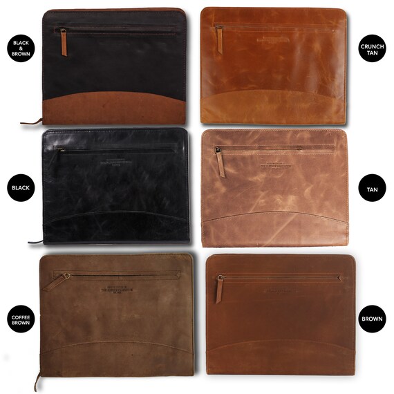 Leather Padfolio Personalized for Him/her Leather Portfolio Zipper