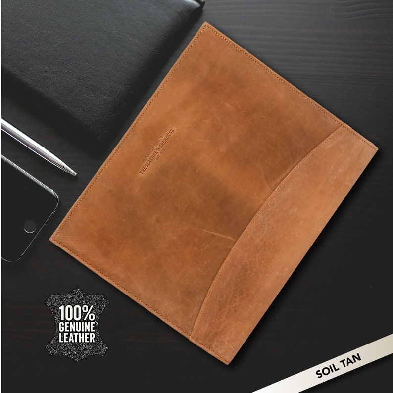Business Leather Portfolio Leather Padfolio With Custom Logo Etsy