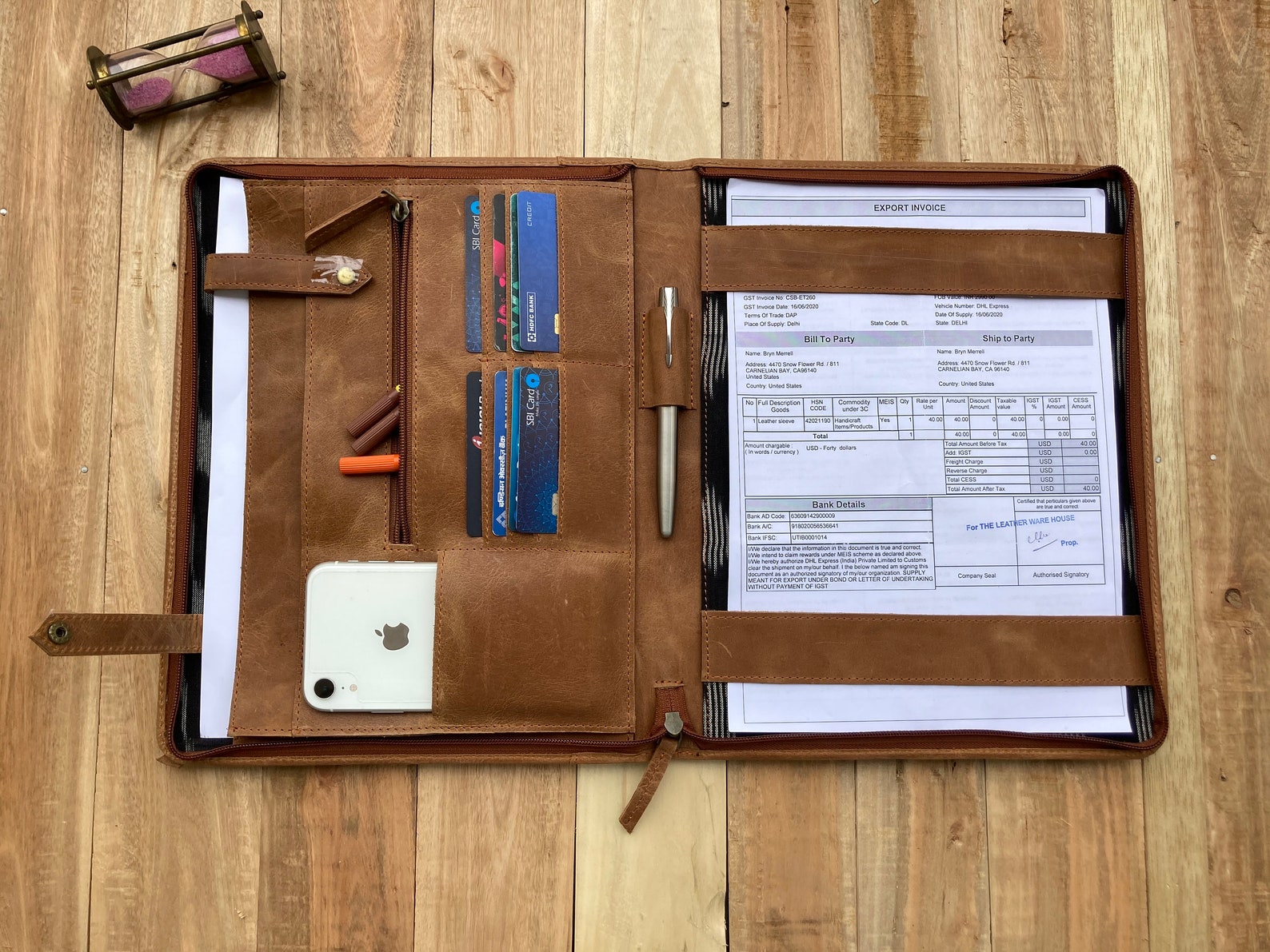 Leather portfolio zipper Personalized A4 Leather Portfolio Etsy