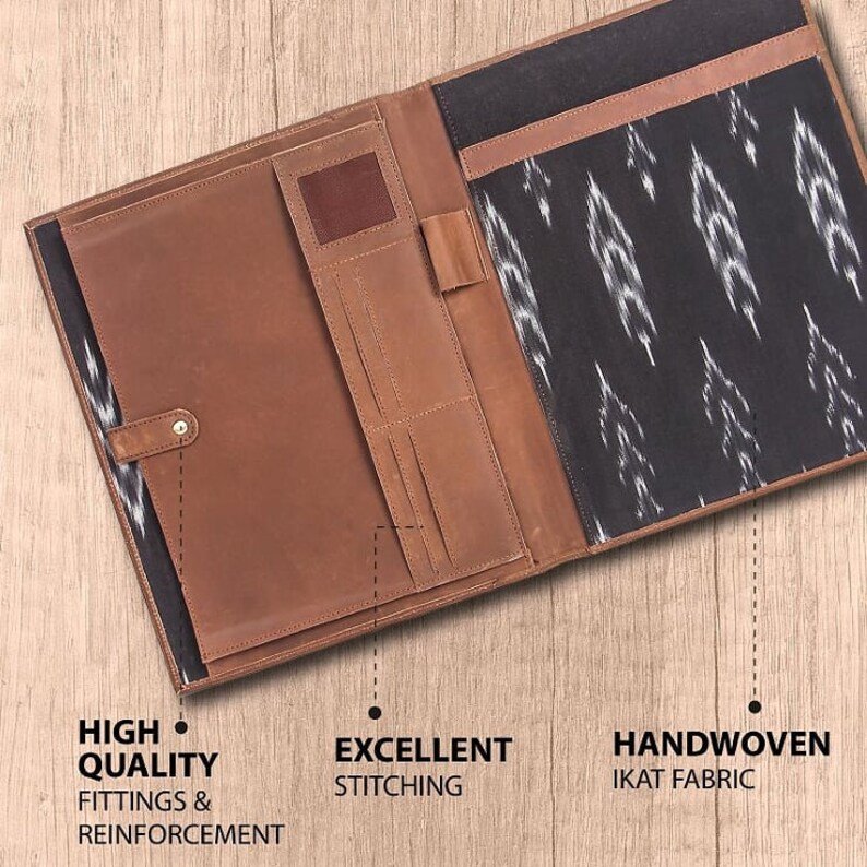 Handmade Leather Padfolio Portfolio for Men Konferenzmappe Etsy
