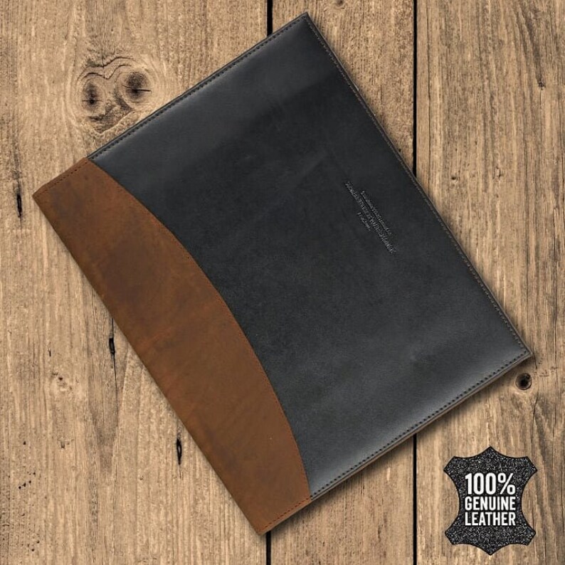 Handmade Leather Padfolio Portfolio for men konferenzmappe Etsy