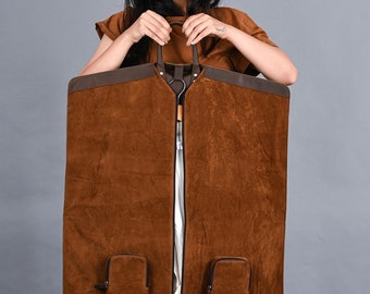 Personalized Leather Travel Garment Bag Suit Bag Men's Suit Carrier Carry-On Garment Bag Foldable Suit Bag Monogram Men's Gifts.